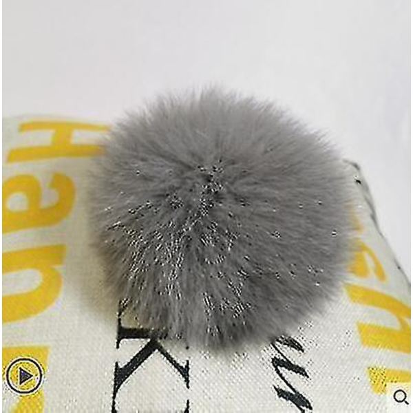 Hatut Käsintehty todella suuri hiuspallo turkishousu soljella Fox fur gray