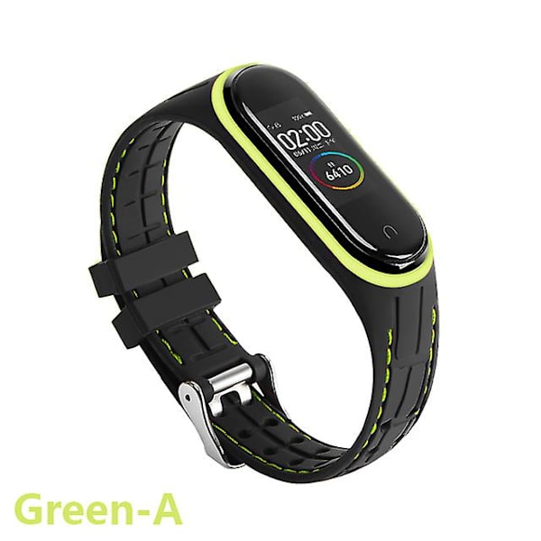 Silikonihihna Xiaomi Mi Band 6 7 5 3 4 Lisävarusteet Urheilurannekkeen Vaihtovyö Correa Ranneke Mi Band 7 6 Nfc Ranneke Green-A Mi band 3 4