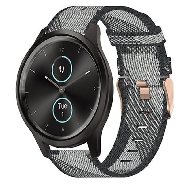 Til Garmin Garminmove Style 20 mm nylonvævet urrem Grey