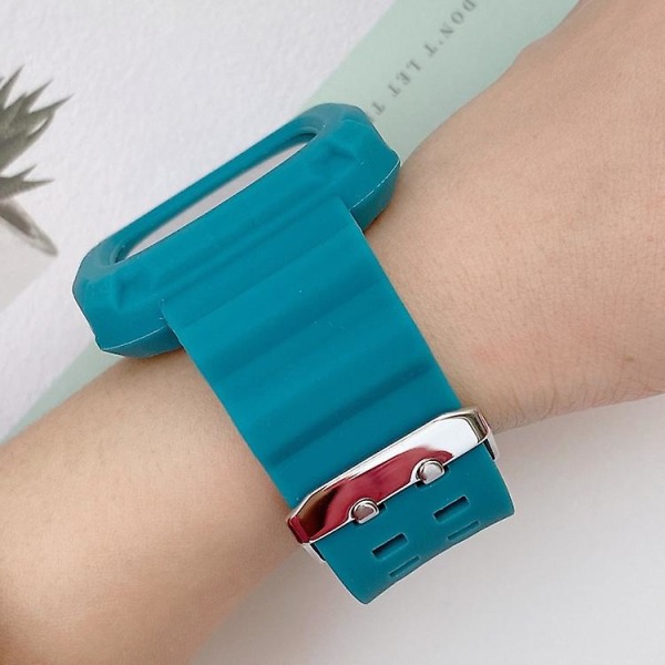 Til Fitbit Versa 3 3d Silikone integreret urbånd Lake Blue