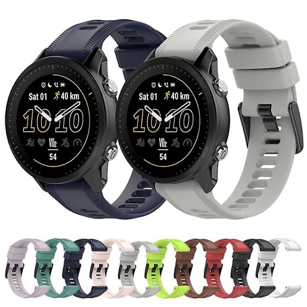 For Garmin Fenix ​​5 Plus 22 mm ensfarget silikonklokkerem Black