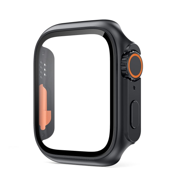 Skyddsskal av härdat glas för Apple Watch 8 7 45 mm 41 mm Anti-dropp anti-scratch watch för Iwatch 6 5 4 Se 44 ​​mm 40 mm Original Black 44mm