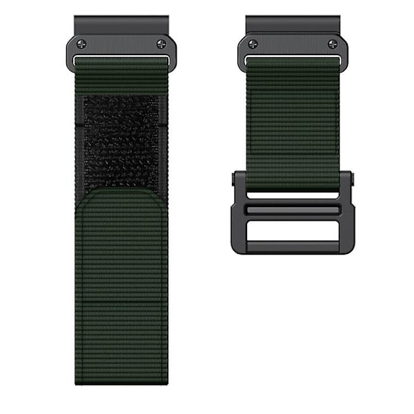 Til Garmin Fenix ​​6x / 5x 26mm krog-og-løkkebefæstelse nylonurrem Army Green