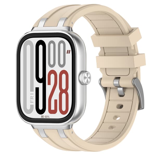 Stropp for Xiaomi Band 9 Pro/Band 8 Pro, ensfarget silikonstropp (Starlight)