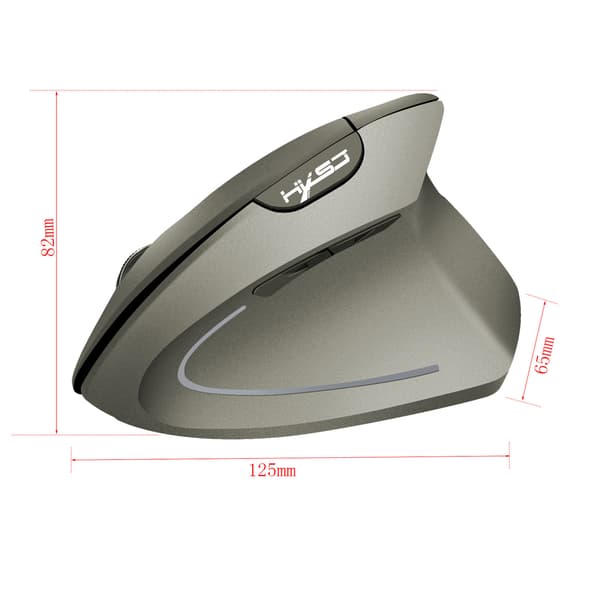 Trådlös Ergonomisk Vertikal Mus 2.4GHz grå