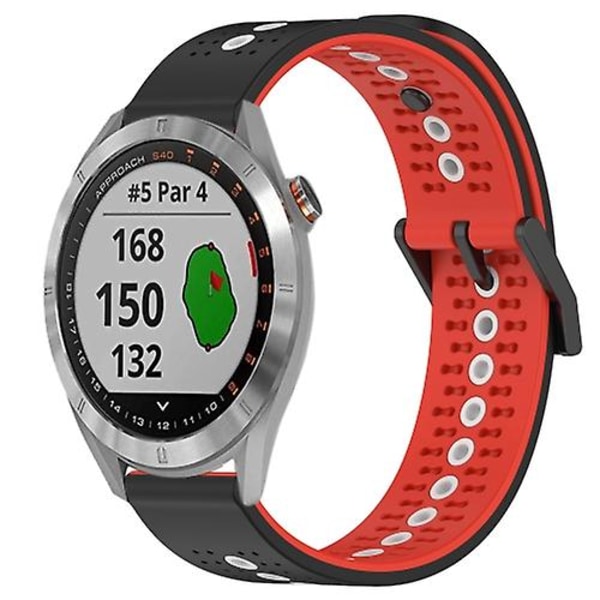 Garmin Approach S40 20mm Tricolor hengittävä watch Black-Red-White