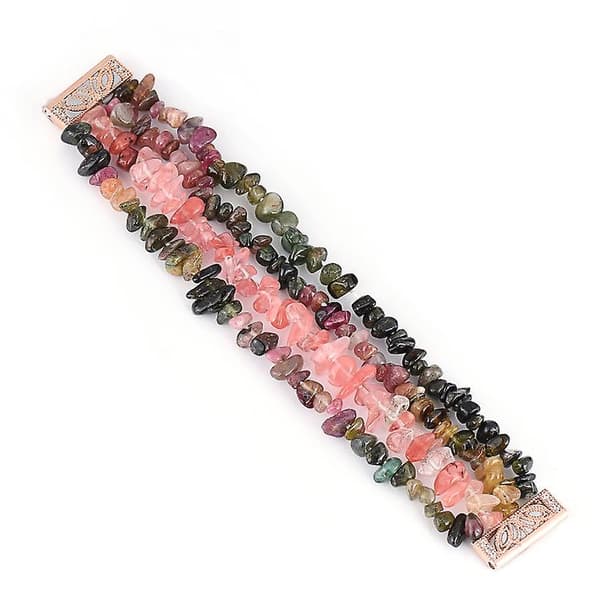 Til Fitbit Versa Rough Stone armbåndsurbånd Colorful Tourmaline