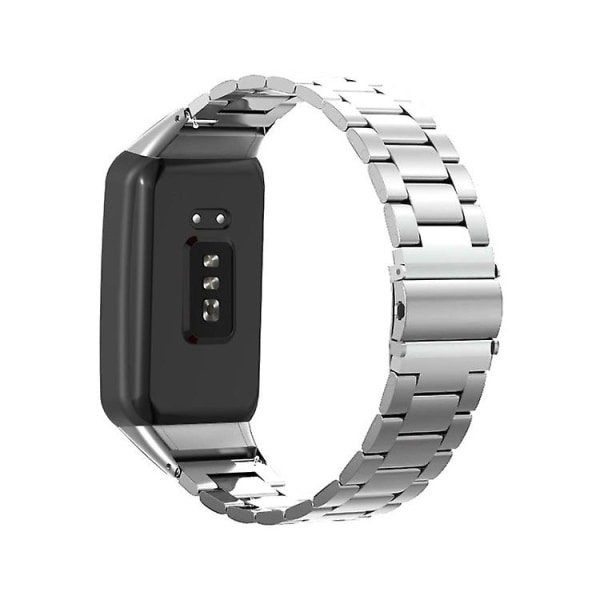 Til Oppo Watch Gratis Nfc rustfrit stål urrem med tre perler Silver