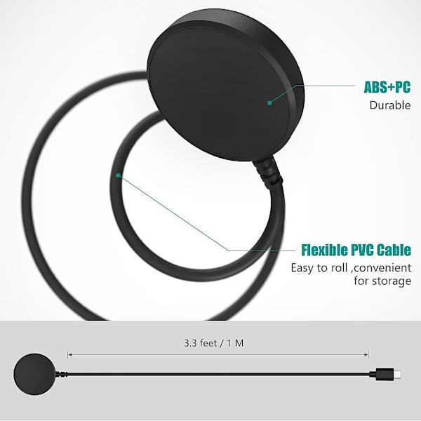 Oplader til Samsung Galaxy Watch 4/5 40Mm Hurtigoplader Usb-C Type C Kabel Dock
