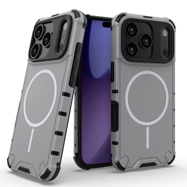 Etui til iPhone 17 Pro, varmeavledning og fallsikkert, grå