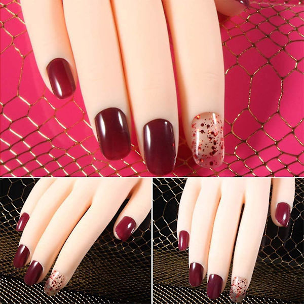 Nail Practice Model Hånd, Nail Display med 500 stk. falske negle