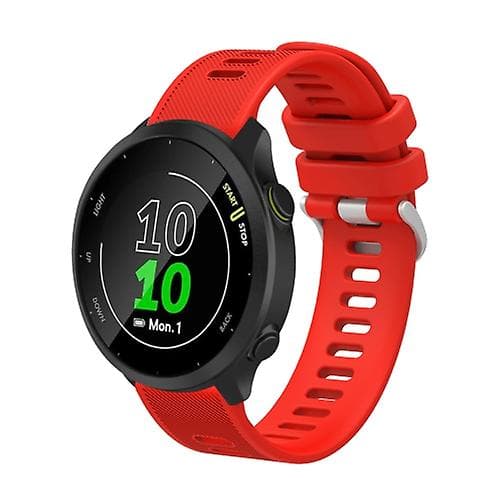 For Garmin Forerunner 55 20mm Silikon Twill Klokkebånd Red