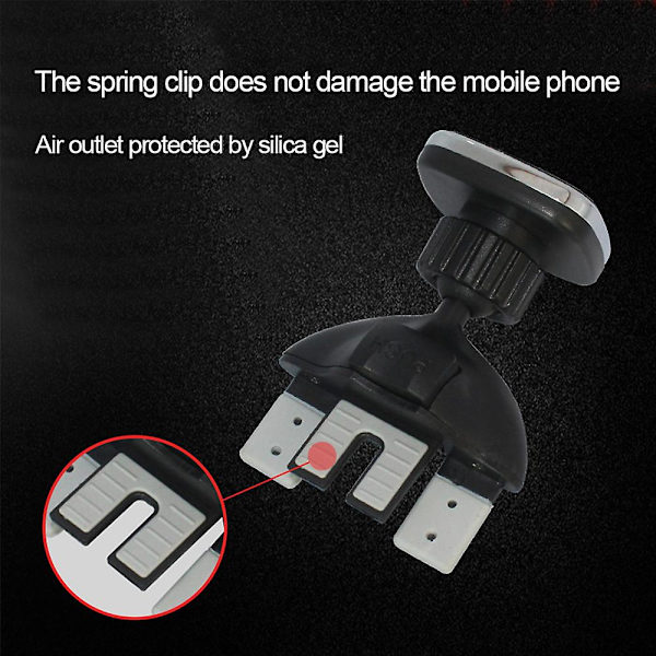 360 graders roterende cd-port biltelefonholder firkantet magnet cd-slot magnetisk bilmontering, til mobiltelefoner og minitablets med hurtig swift-snap te