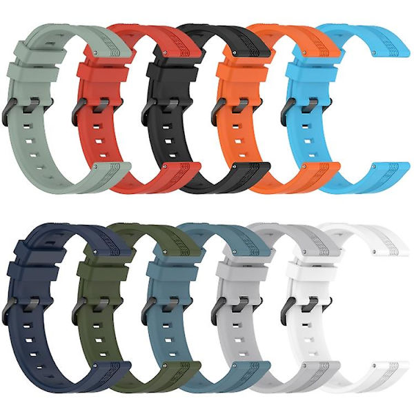 För Garmin Garminmove Luxe 20 mm konkavt randigt Slicone watch Red