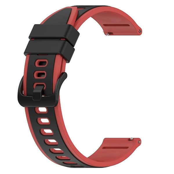 For Garmin Forerunner 158 20 mm tofarget silikonklokkerem Black-Red