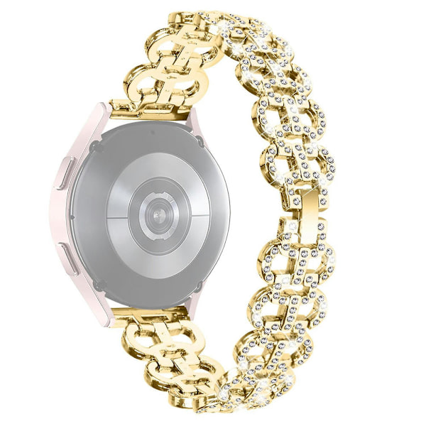 For Huawei Watch 2/GT 2 42mm/GT 3 42mm Rhinestones Decor Gourd Shape Watch Alloy Strap - Black Gold