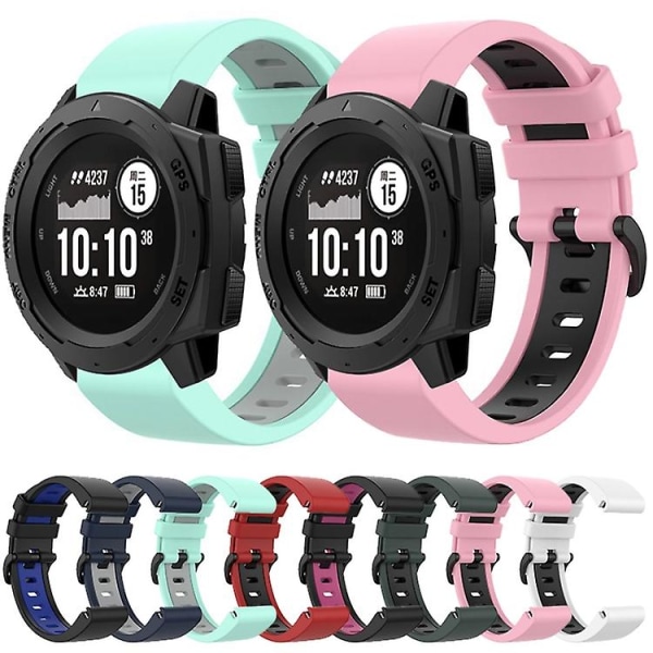 Garmin Instinct 2:n 22 mm:n silikoni- watch ranneke Black-Blue
