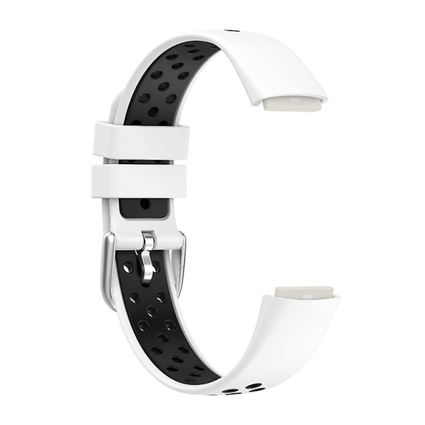 Til Fitbit Luxe tofarvet silikoneurrem White Black