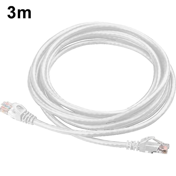 Ethernet-kabel Gigabit fladt netværks-LAN-kabel med kabelklemmer Snagless-stik til computermodemrouter X-box hurtigere end Cat5e Cat5 White 5m