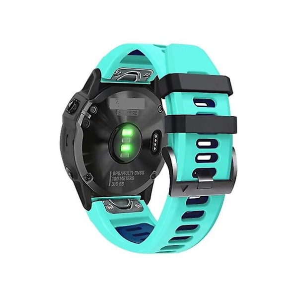 Rem til Garmin Instinct 22Mm Silikone Sports To Farver Urrem Pebermynte Grøn Blå