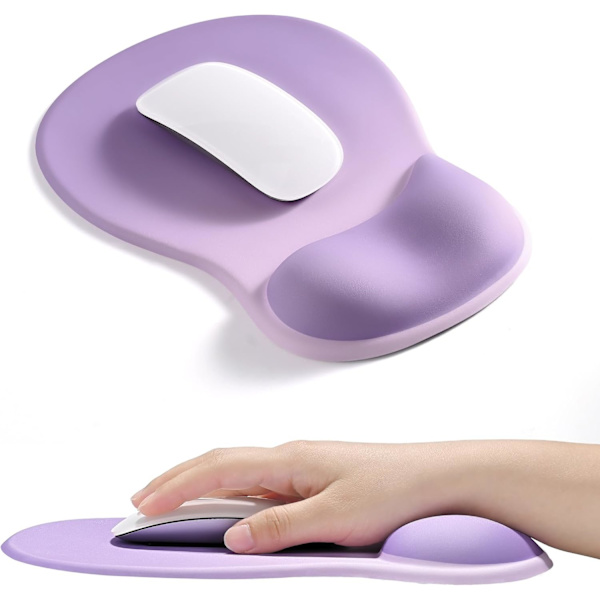 Ergonomisk musemåtte med gel håndledsstøtte, lindrer håndledssmerter (Gradient Lilla)