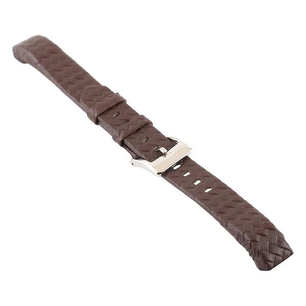 Smart Watch Shiny Leather Watch Band til Fitbit Alta Dark Brown