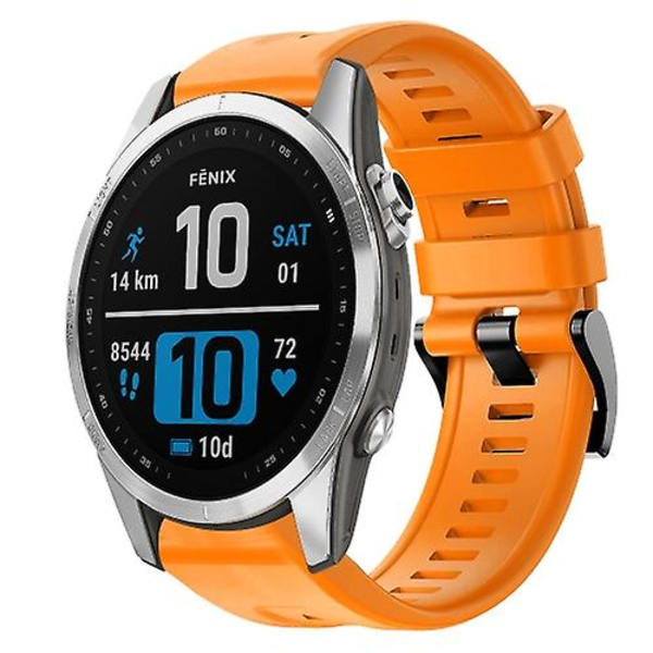 För Garmin Fenix ​​7s metallspänne i enfärgad watch Orange