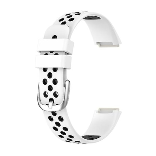 Til Fitbit Luxe tofarvet silikoneurrem White Black