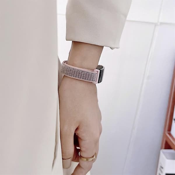 Til Fitbit Inspire 2 Nylon Loop Strap Watch Band Pink
