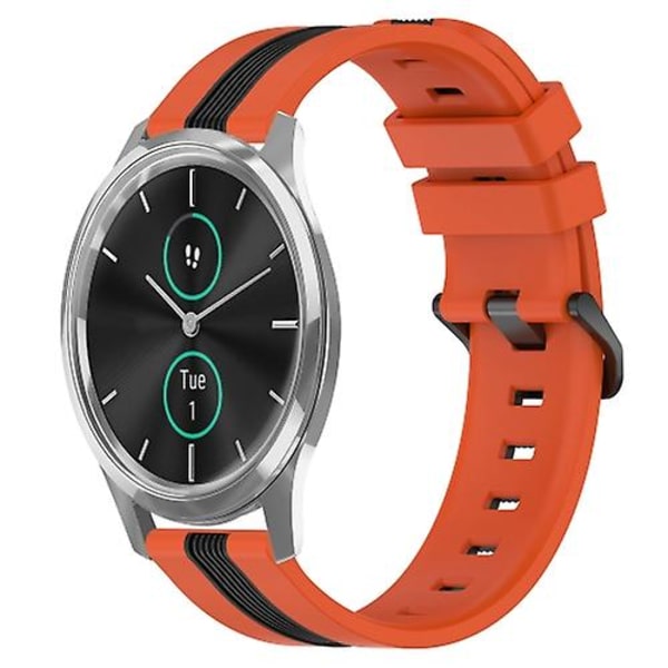 För Garmin Garminmove Luxe 20 mm vertikalt tvåfärgs watch Orange-Black