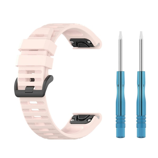 Silikon Hurtigutløser Rem For Garmin Fenix 7 / Epix Light Pink