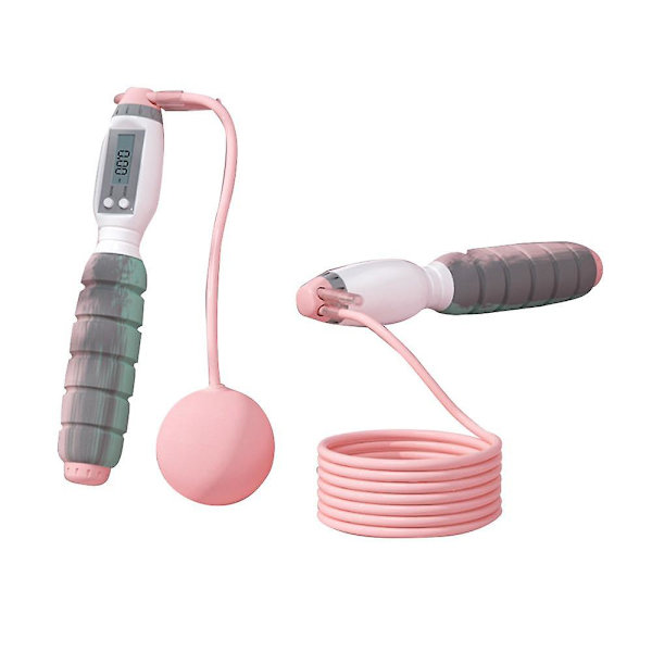 Trådlöst hopprep med räknare - Elektroniskt digitalt hopprep utan sladd Pink