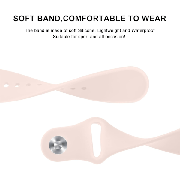 Mjuka Silikon Sportarmband för Fitbit Versa 3/4 (Z-Sand Rosa)