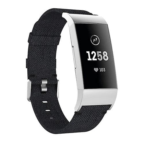 Vävt Vanvas Nylon watch för Fitbit Charge 3 Black
