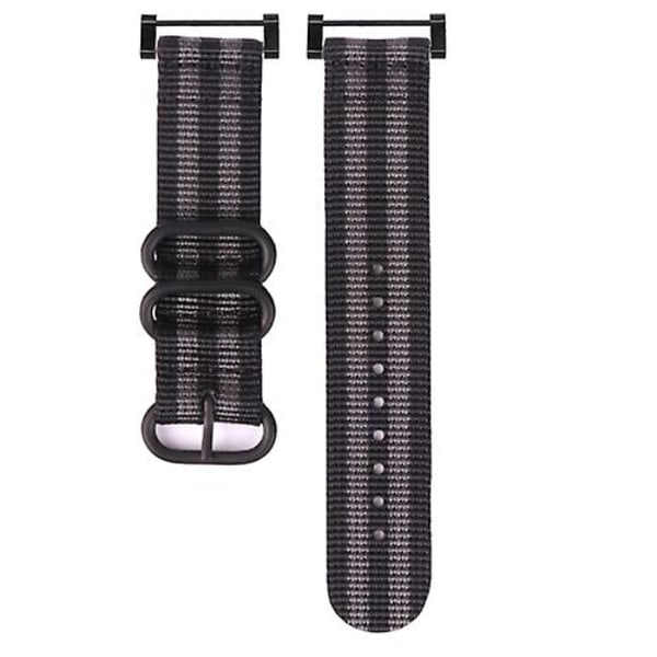 Til Suunto Core Tre-rings stålspænde Nylon urrem Black Grey