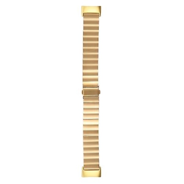 For Fitbit Charge 5 Klokkebånd i stål med én perle Gold