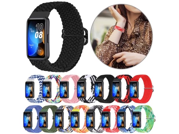 Smartwatch-rem for Huawei Strap 8 med nylonflettet spenne (rød)