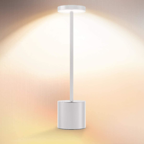 Trådløs Bordlampe, Led Metal Usb Genopladelig 6000 mah 2-niveauer Lysstyrke Natlys Skrivebordslampe Læselampe Til Restaurant/soveværelse/sovesal (guld) Silver