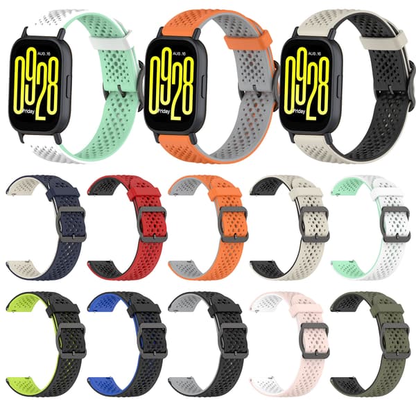 Rem til Xiaomi Redmi Watch 5 Active/watch 5 Lite 22mm Tofarvet silikone urrem (sort blå)