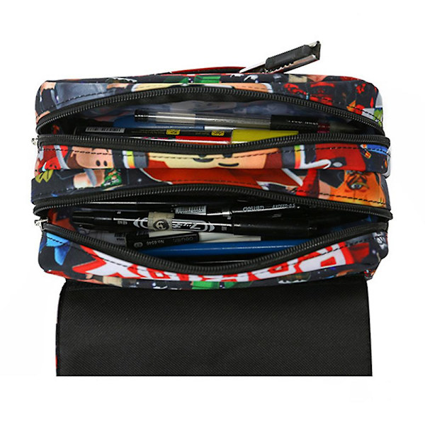 Roblox- printed kaksikerroksinen case kynäpussi paperitavaroiden organizer