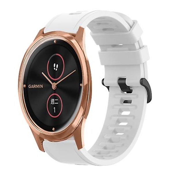 För Garminmove Luxe 20 mm enfärgad mjukt watch White