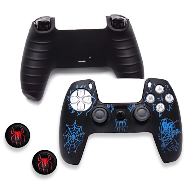 Silikone Etui til PS5 Controller med 2 Joystick Caps M02 blå