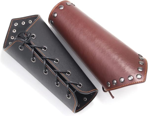 2 st. Läder Epauletter Armbandsskydd brown