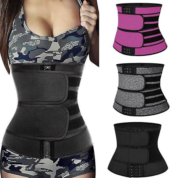 Taljetræner Neoprene Sved Shapewear Bandage Wrap Lænderygsbælte Body Shaper Rose Red S