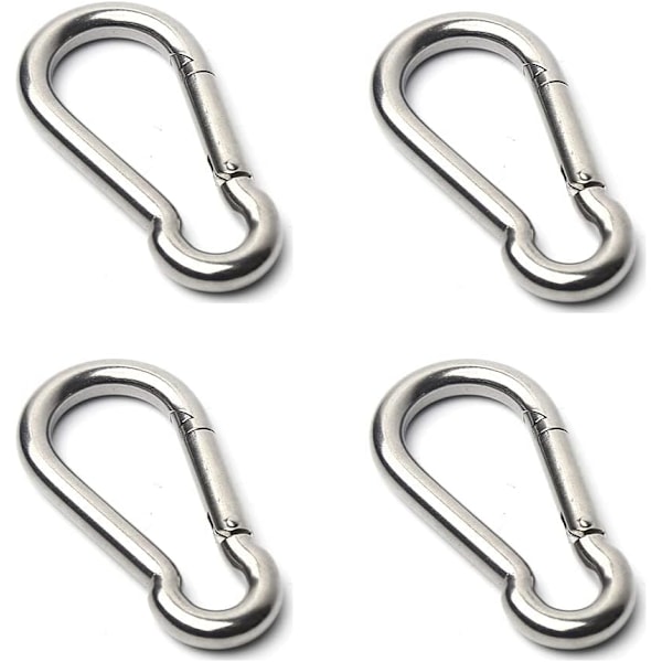 Karabinhager - 4 stk 304 Rustfrit Stål Hårdt Brugsklip