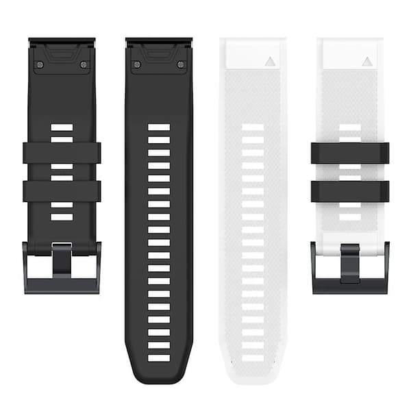 For Garmin Fenix ​​7x tofarget silikonklokkerem White Black