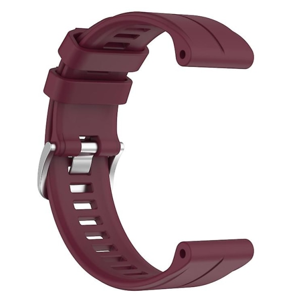 For Garmin Descent G1 22 mm ensfarget silikonklokkerem Burgundy