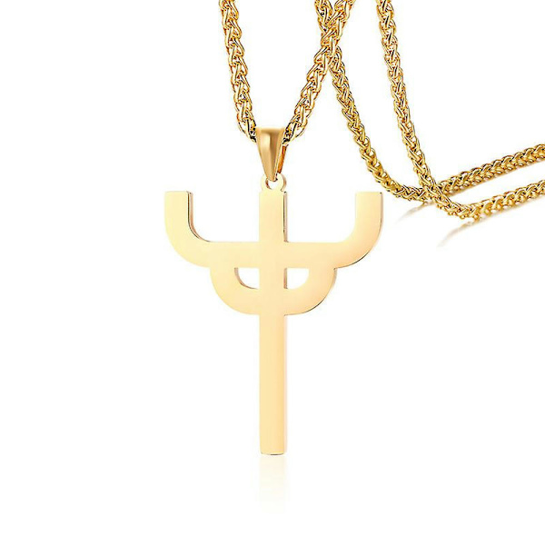 Punk Rock rostfritt stål singel skär Judas Priest kors hängen halsband för män Rock smycken guld silver färg bleknar aldrig gold