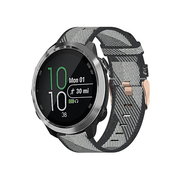 Rem til Garmin Forerunner 645 Music 20Mm Nylon Flettet Urrem Grå