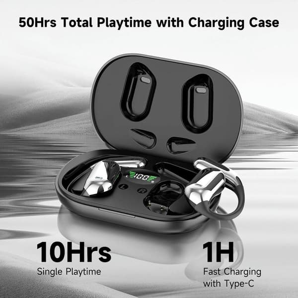 Ekte trådløse Bluetooth-hodetelefoner Bluetooth 5.4 Trådløse sportsørepropper for løping og trening Android iPhone